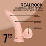 Shots Dual Density Curved Liquid Silicone Vibrator – 18 cm, beżowy, wyprofilowany, ładowalny