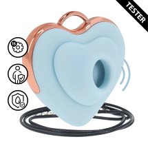 Luvie Heart-shaped AirTap model Blue tester – masażer naszyjnik, 15 funkcji, kompaktowy