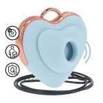 Luvie Heart-shaped AirTap® – niebieski, kompaktowy model 15 trybów, opcja naszyjnika