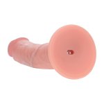 Dual Density Silicone Curved Vibrator z Przyssawką 15,5 cm Flesh – dwuwarstwowy, system wibracji