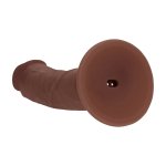Dual Density Silicone Curved Vibrator z Przyssawką 20,3 cm Brązowy – dwuwarstwowy, system wibracji