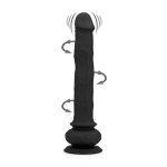 Vibrating Realistic Wave Rider Black – silikonowy model anatomiczny z wibracją, czarny