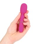 Mini Wand Vibrator Pink – kompaktowy masażer silikonowy, 10 trybów, wodoodporny