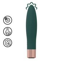 Mini Bullet Vibrator Forest Green – kompaktowy masażer silikonowy USB, zielony