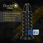 Spiral Force Anal Plug 23,5 cm Black – spiralna powierzchnia, przyssawka, anatomiczny model