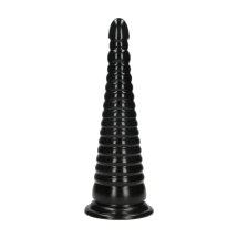 Twisted Vortex Anal Plug 30 cm czarny – spiralny model, przyssawka, elastyczny materiał