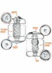 PRIVATE Clear Shot Double – transparentna maszyna intymna 3w1, twarde etui, trzy wejścia