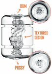 PRIVATE Crystal Clear Duo Sleeve – przezroczysta maszyna intymna 2w1, dwustronna, TPE