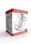 PRIVATE Crystal Clear Duo Sleeve – przezroczysta maszyna intymna 2w1, dwie strefy, TPE