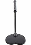 Crop Whip Heart – bat PU, końcowka serce, 45 cm, czarny, ergonomiczny uchwyt
