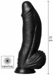 Demon Monster model silikonowy XL z systemem wibracji, funkcja boost, przyssawka, czarny
