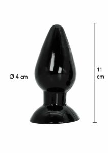 HIDDEN DESIRE Extreme Buttplug Medium 11 cm anatomiczny model, szeroka podstawa, czarny