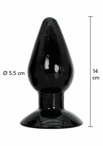 HIDDEN DESIRE Extreme Buttplug Large 14 cm anatomiczny model PVC, szeroka podstawa, czarny