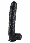 HIDDEN DESIRE Extreme Dong 52 cm czarny model XXL, szeroka podstawa, gładki PVC