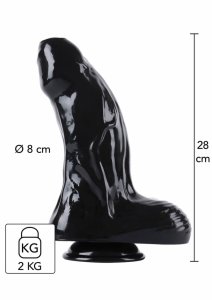 HIDDEN DESIRE Extreme Dong Xtra Thick 28 cm model XXL, szeroka podstawa, gładki PVC