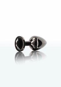 TABOOM Butt Plug With Diamond Jewel S – aluminiowy model z czarnym kryształem, rozmiar S