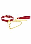 TABOOM O-Ring Collar & Chain Leash – obroża z łańcuchem, regulowana, czarna, ekoskóra