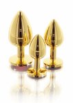 Taboom Plug With Diamond Jewel S anatomiczny złoty model z czerwonym kryształem, aluminium