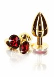 Taboom Plug With Diamond Jewel S anatomiczny złoty model z czerwonym kryształem, aluminium