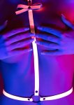 TABOOM Glow In The Dark Harness z kokardą, regulowany system uprzęży, świecący L/XL