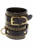 TABOOM Studded Ankle Cuffs Set czarne mankiety na kostki ze złotymi nitami, regulowane