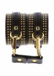 TABOOM Studded Ankle Cuffs Set czarne mankiety na kostki ze złotymi nitami, regulowane