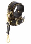 TABOOM Studded Ankle Cuffs Set czarne mankiety na kostki ze złotymi nitami, regulowane