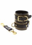TABOOM Studded Ankle Cuffs Set czarne mankiety na kostki ze złotymi nitami, regulowane