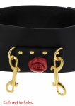 TABOOM Wild Roses Bondage Belt ozdobny pasek z rożami, czarny, skóra ekologiczna