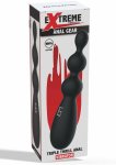 Hidden Desire Extreme Triple Thrill Anal Vibrator silikonowy 3-kulkowy, czarny, wodoodporny