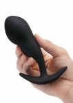 b-Vibe P-Spot SnugPlug Medium silikonowy model z pilotem, system wibracji, czarny