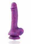 Hismith KlicLok Dildo 19 cm fioletowy, silikonowy, system KlicLok, teksturowana powierzchnia