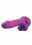 Hismith KlicLok Dildo 19 cm fioletowy, silikonowy, system KlicLok, teksturowana powierzchnia