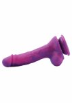 Hismith KlicLok Dildo 19 cm fioletowy, silikonowy, system KlicLok, teksturowana powierzchnia