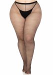 Leg Avenue Plus Elastane Micro Net Tights rajstopy siateczkowe XL/XXL, czarne