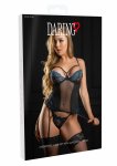 Daring Intimates Underwire Bustier Royal Blue z fiszbinami, regulacją i stringami, koronka