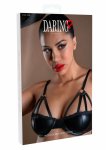 Daring Intimates Wetlook Bra With Straps czarny połysk, elastyczny materiał, regulowane ramiączka