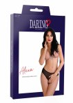 Alexa majtki z siateczki, bezszwowe, otwarty krok, czarne, 4-way stretch, S/M L/XL