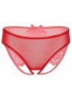 Nicolette figi z otwartym tyłem, koronka eyelash, siateczka, paski, S/M & L/XL
