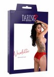 Nicolette figi z otwartym tyłem, ozdobne paski, koronka eyelash, S/M & L/XL