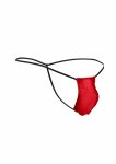 Justin+Simon Classic G-String Bulge czarny, anatomiczny fason z cienkim pasem, S/M