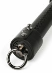 Hidden Desire Genuine Leather Knot Flogger – czarno-czerwony bat z naturalnej skóry, 55 cm