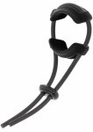 Hidden Desire Adjustable Comfort C-Ring – silikonowy pierścień regulowany, czarny, miękkie wyściełanie