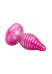 Fantasy Plug Cherry SILEXPAN silikonowy, termoaktywny, spiralna tekstura, różowy