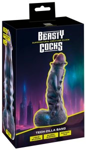 Beasty Cocks Tech-Zilla Bang silikonowy model reptilia 23,5cm – anatomiczny, metaliczny design