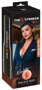 Rebel V-Stroker Nicolette – kompaktowa maszyna intymna, stylowy motyw, elastyczny TPE, 26,5cm
