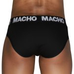 MACHO MCH007 Klasyczne majtki męskie Black+Black XL Lycra z panelem push-up