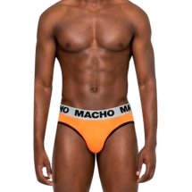 MACHO MCH012 slip męski pomarańczowy M Lycra z miseczką push-up oddychający