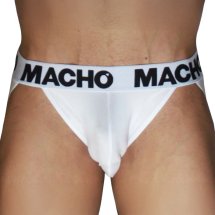MACHO MX29BL Jockstrap biały M – anatomiczny, oddychający, elastyczny, podwójne paski