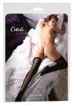 Cottelli LEGWARE Thigh-High Stockings L/XL – czarne pończochy z siateczką, silikon